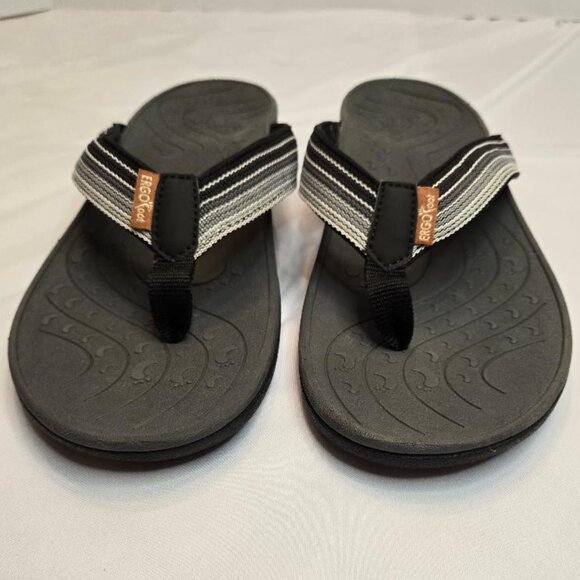 ERGOfoot Orthotic Flip Flops High Arch Support  Black Ombre Unisex Sz 42 - Picture 1 of 10